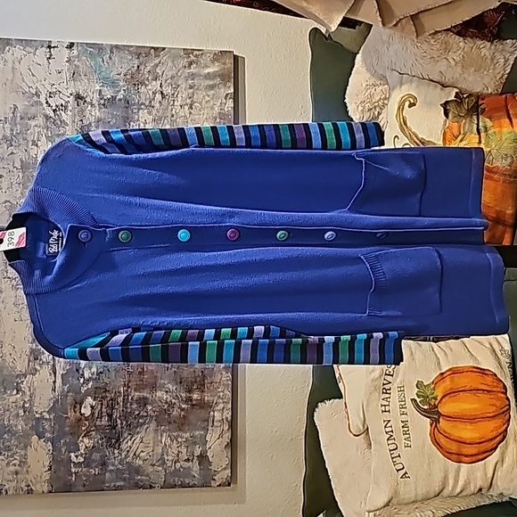 398 BOB MACKIE Cardigan Sweater Duster - Picture 2 of 2